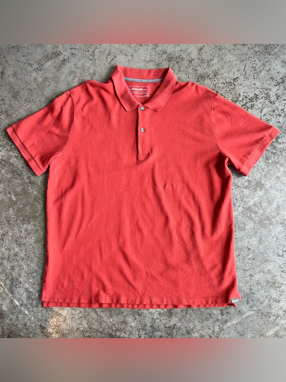 Eddie Bauer Men’s XL Coral Red Polo Shirt Short Sleeve Casual Cotton